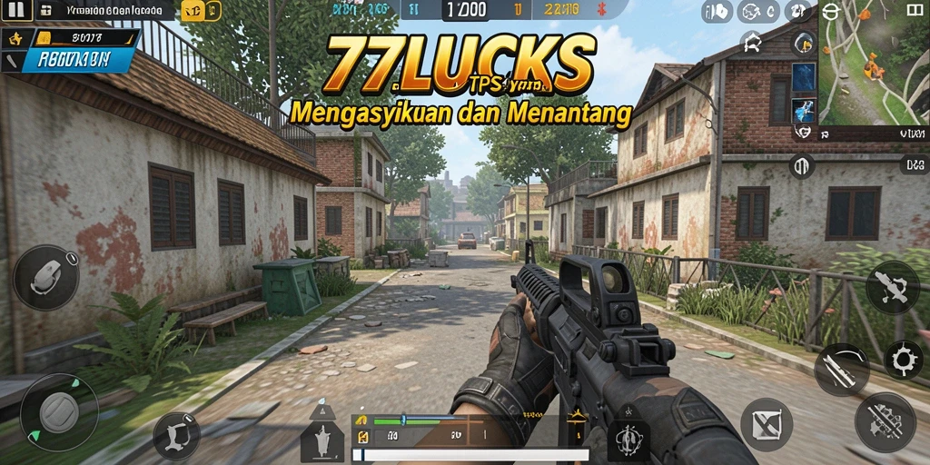 Tampilan gameplay seru di <strong>77LUCKS</strong> dengan aksi TPS yang mendebarkan.