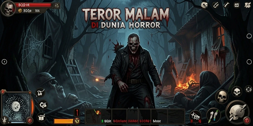 Gameplay menegangkan di dunia gelap 8QR dengan monster mengerikan.