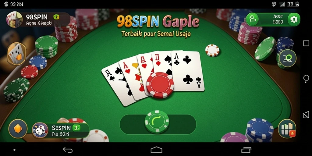 Tampilan permainan Gaple yang seru di 98SPIN.