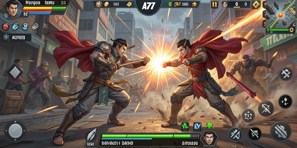 Tampilan seru gameplay API77 di arena pertempuran.