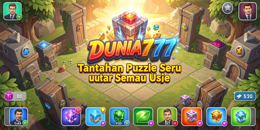 Tampilan screenshot gameplay DUNIA777 yang menampilkan tantangan puzzle.
