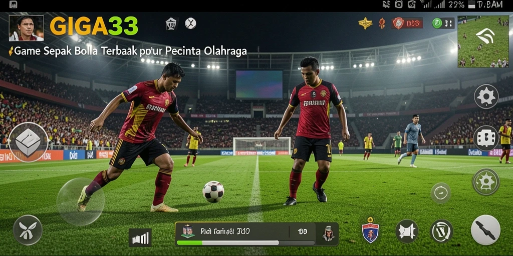 Gameplay GIGA33 yang mendebarkan dalam pertandingan sepak bola.