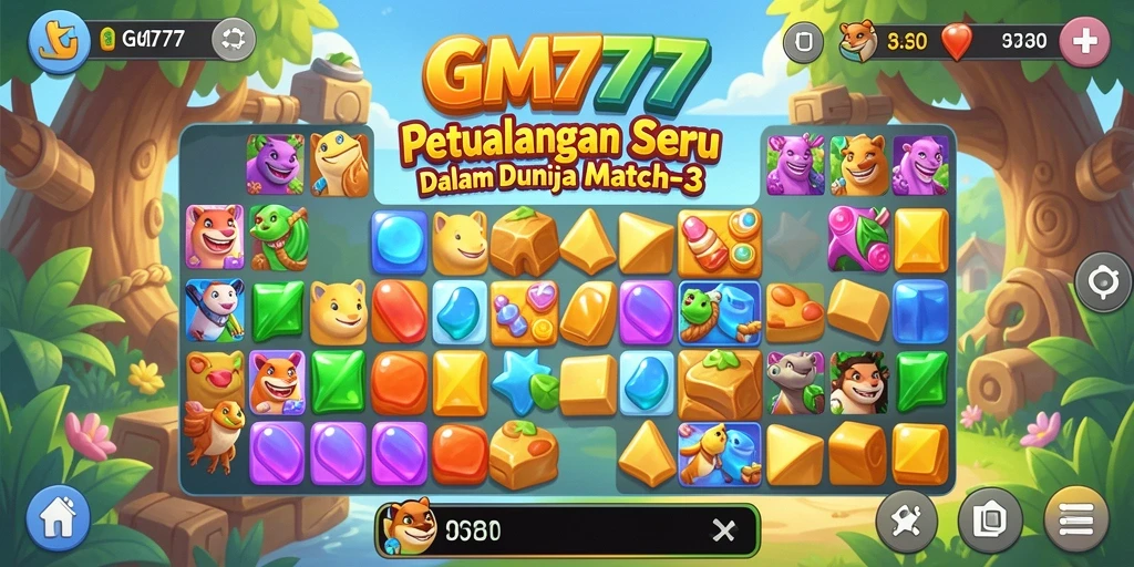 Tampilan gameplay GM777 yang penuh warna dan menantang.
