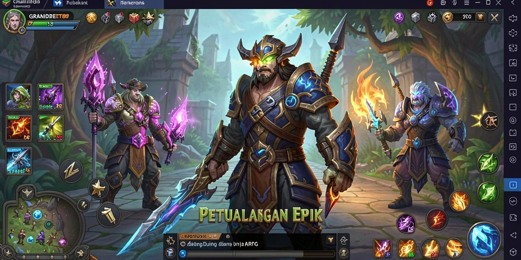 Tampilan gameplay memukau dari GRANDBET88 yang menggambarkan aksi ARPG.