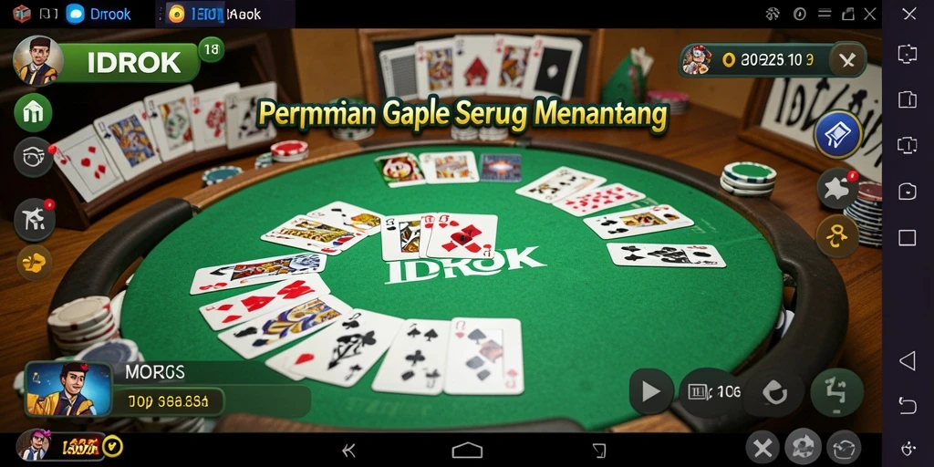Tampilan gameplay seru Gaple di IDROK dengan teman.