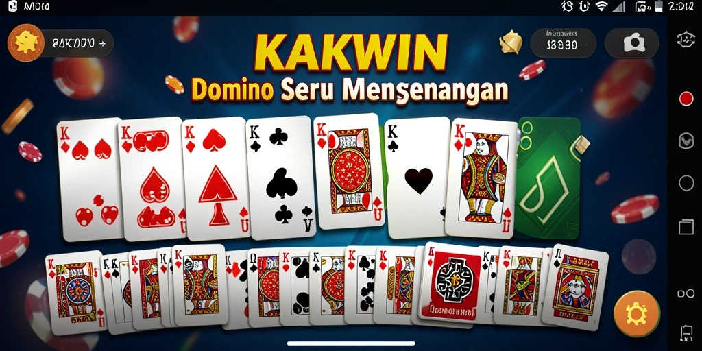 Tampilan gameplay seru di KAKWIN dengan aksi domino yang mendebarkan.