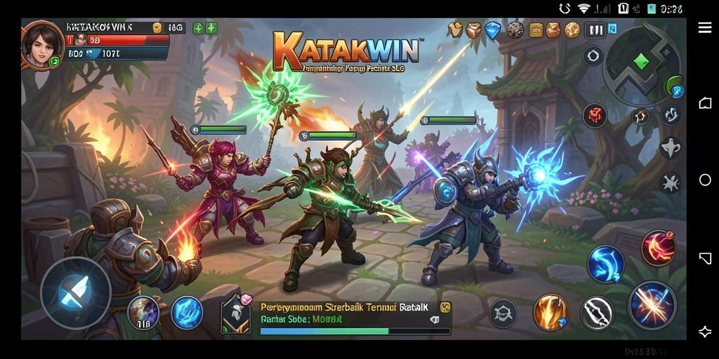 Tampilan gameplay KATAKWIN yang seru dan penuh strategi.