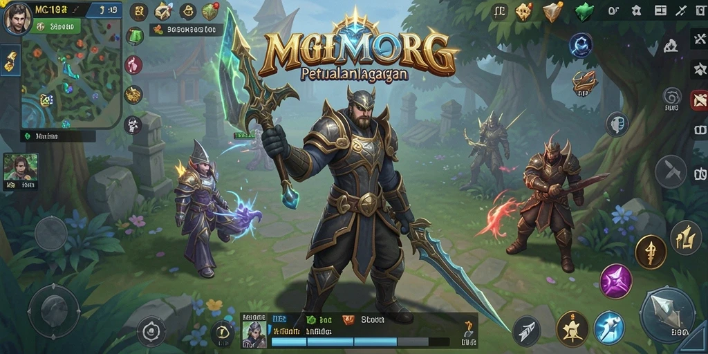Gameplay menarik dalam dunia MMORPG yang luas.