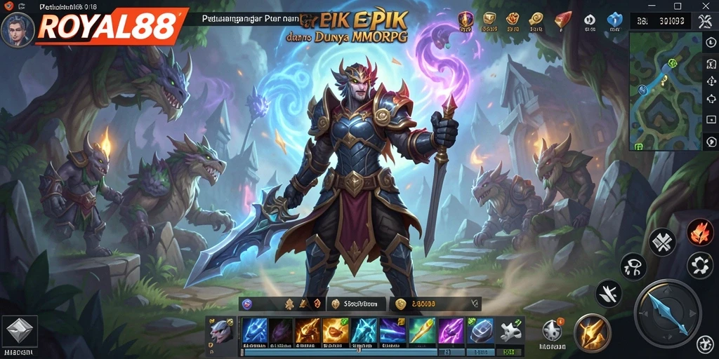 Tangkapan layar gameplay yang menggambarkan pertarungan epik di ROYAL88.