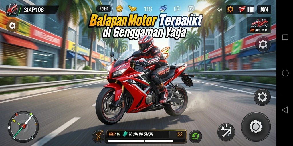 Tampilan gameplay seru dari balapan motor di SIAP108.