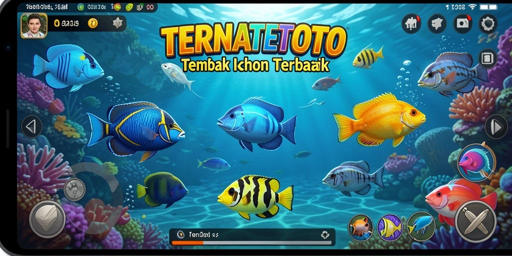 Screenshot gameplay TERNATETOTO yang penuh aksi tembak ikan.