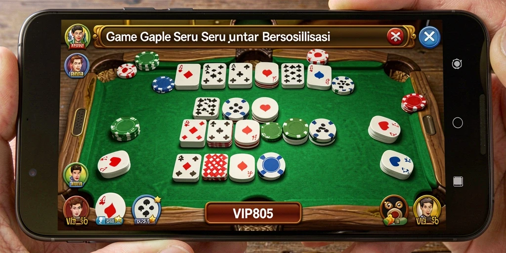 Tampilan gameplay Gaple yang mengasyikkan dan interaktif di VIP805.